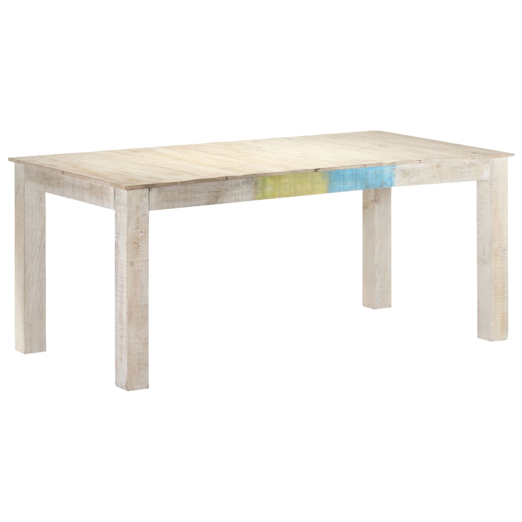 vidaXL Mesa de jantar 180x90x76 cm madeira de mangueira maciça branco